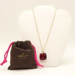 NWT KATE SPADE Hidden Gem Gold Necklace Ruby Charm